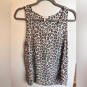 Joie Black and White Animal Print Tank